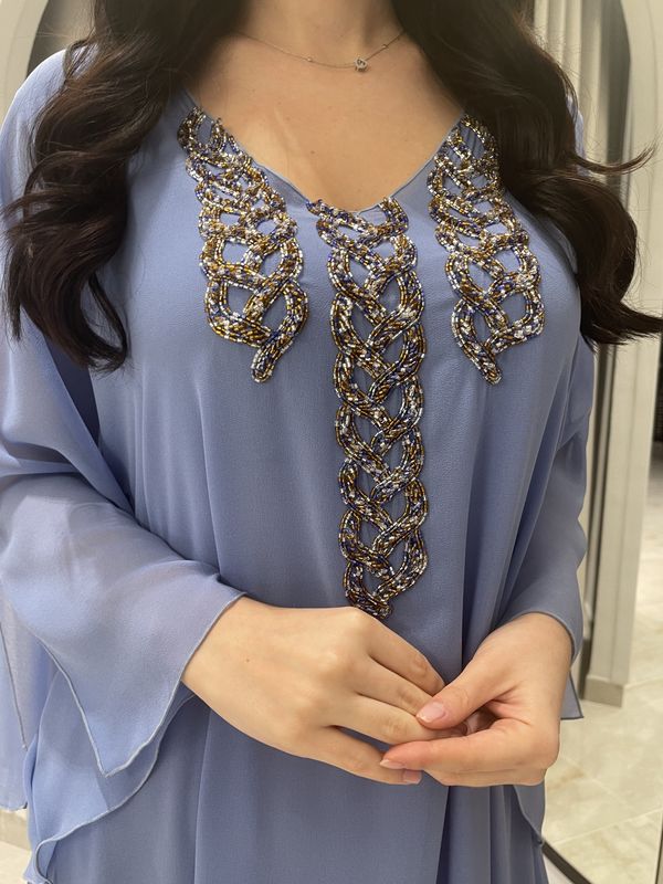 2 Pc Chiffon Handmade Embroidery